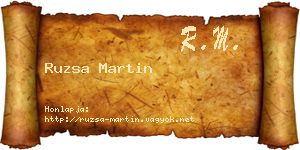 Ruzsa Martin névjegykártya